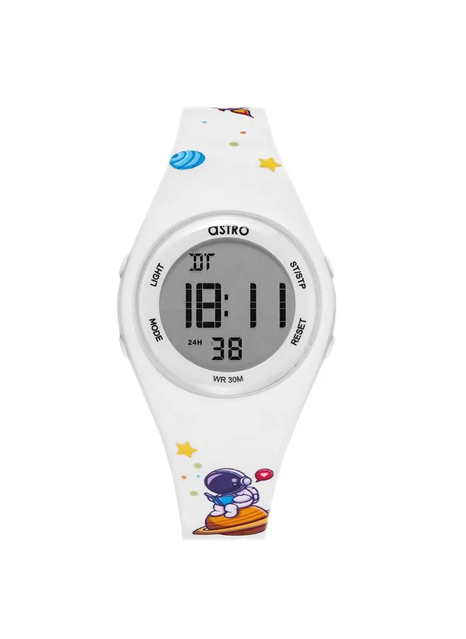 أسترو Astro A23904-PPWW-AT Kids Digital Display Watch & PU Strap White-Astranaut Print