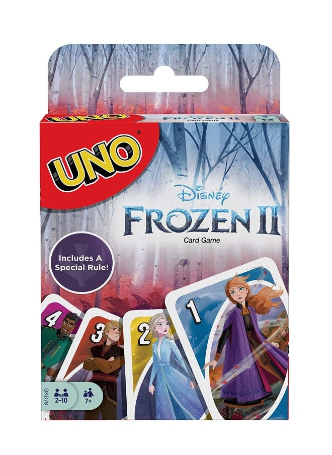 Stud - UNO Disney Frozen II Card Game with 112 Cards & Instructions for Players Ages 7 Years & Older, Gift for Kid, Family and Adult Game Night - Image 1