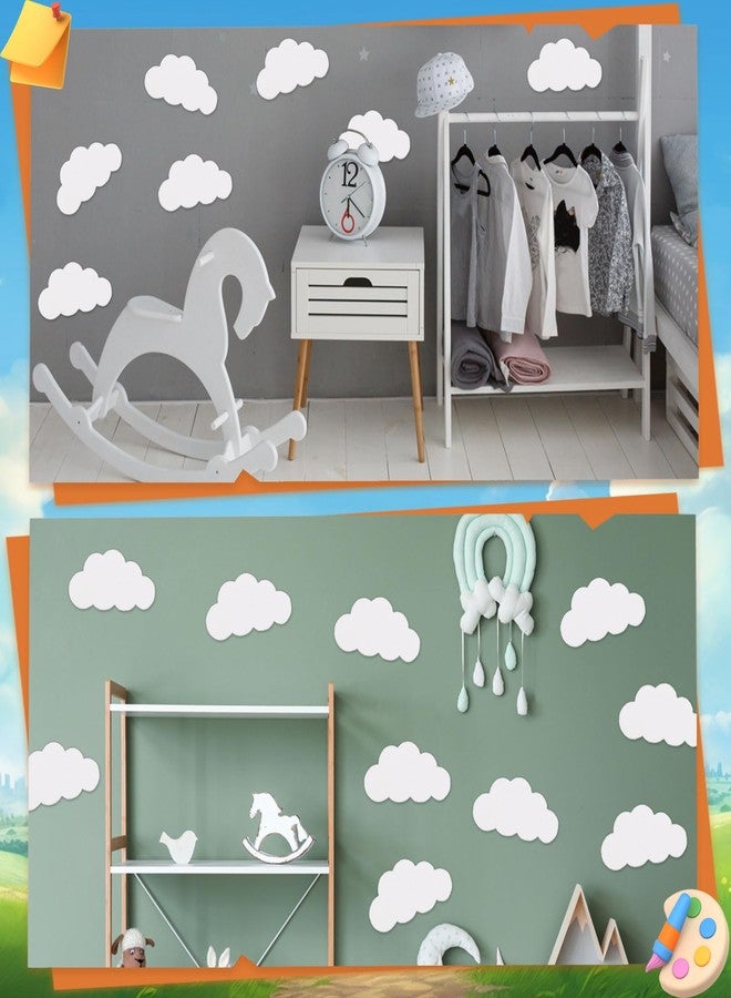 MixTeach 200 Pcs White Cloud Cutouts - 4 Inch Paper Cloud Shapes Die Cut Double Sided Classroom Decoration for Bulletin Board DIY Kids School Craft Projects Party Wall Decoration - Image 5