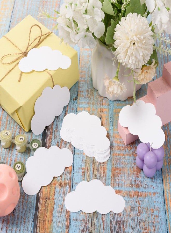 MixTeach 200 Pcs White Cloud Cutouts - 4 Inch Paper Cloud Shapes Die Cut Double Sided Classroom Decoration for Bulletin Board DIY Kids School Craft Projects Party Wall Decoration - Image 4
