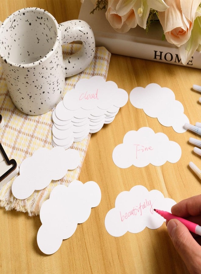 MixTeach 200 Pcs White Cloud Cutouts - 4 Inch Paper Cloud Shapes Die Cut Double Sided Classroom Decoration for Bulletin Board DIY Kids School Craft Projects Party Wall Decoration - Image 3