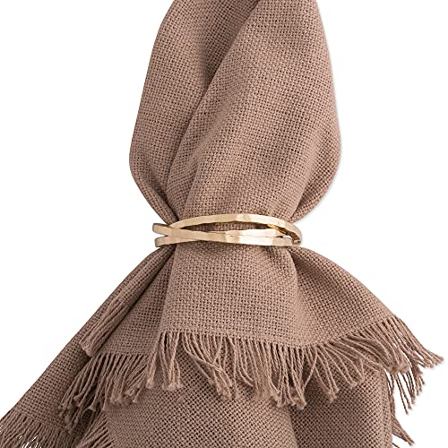 DII Decorative Basic Intertwined Napkin Ring Set Gold 6 Count - Image 3