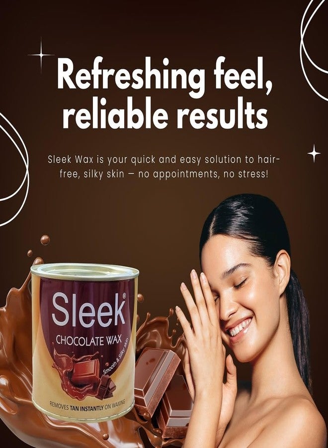 Sleek Chocolate Wax Hair Removal, Smooth & Silky Skin, Removes Tan Instantly, 600g - Image 4