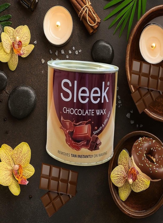 Sleek Chocolate Wax Hair Removal, Smooth & Silky Skin, Removes Tan Instantly, 600g - Image 3
