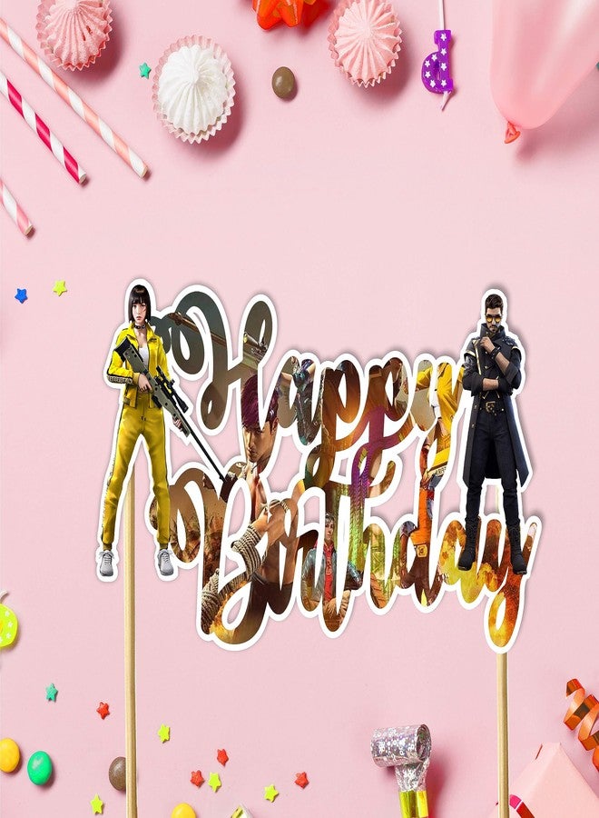 سيال لعبة سيال® فري فاير، زينة كعكة عيد ميلاد سعيد - Image 3