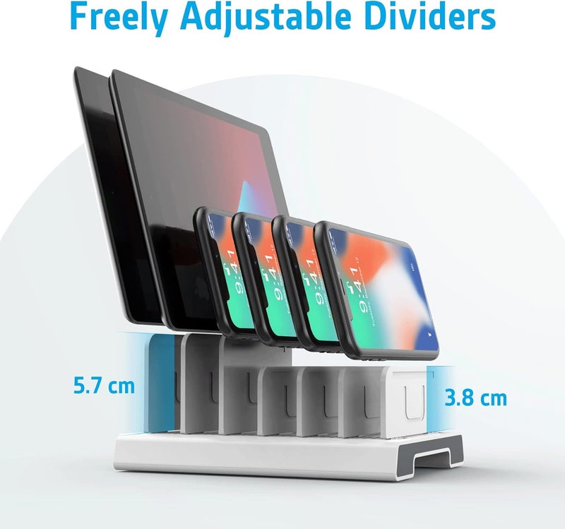 يوني تيك حامل تنظيم متعدد الأجهزة قابل للتعديل من ، متوافق مع iPhone وiPad وKindle وFire Tablet وSamsung Galaxy وGoogle Nexus وPixel وجميع الأجهزة الإلكترونية - بدون منفذ شحن - Image 5