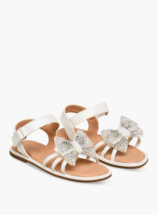 سيليست Girls Bow Embellished Flat Sandals