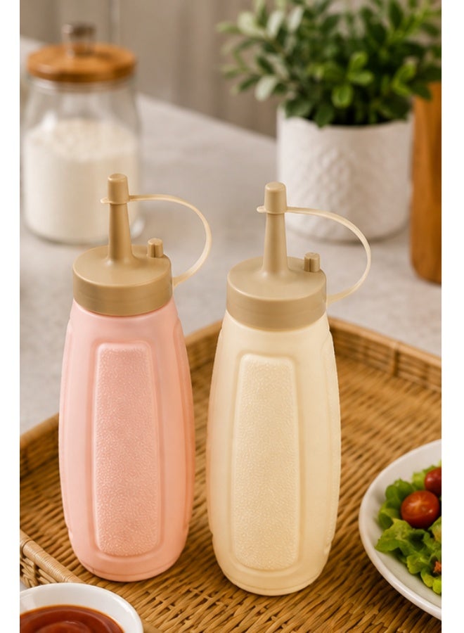 2-Piece Refillable Kitchen Sauce Dispenser Bottles – Leak-Proof Ketchup & Mayonnaise Squeeze Bottles, BPA-Free Food-Grade Plastic - Image 4