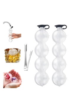 Bukela 4-Hole Ice Ball Maker, Round Ice Cube Mold, Clear Ice Cube Maker, Leak-Free Round Ice Cube Mold with Clip, Easy Fill & Release Ice Ball Maker  - Image 1