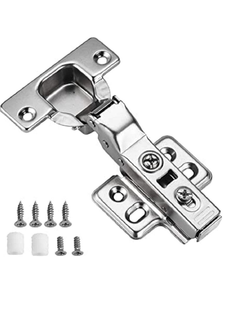 RACO RACO Soft Close Cabinet Hinges Cabinets Door Multi Way Adjustability For Kitchen Folding Door Cup Board, Wardrobe -With Plate & Screw for Easy Installation Pack of 2 (Half overlay (B-type))  - Image 1