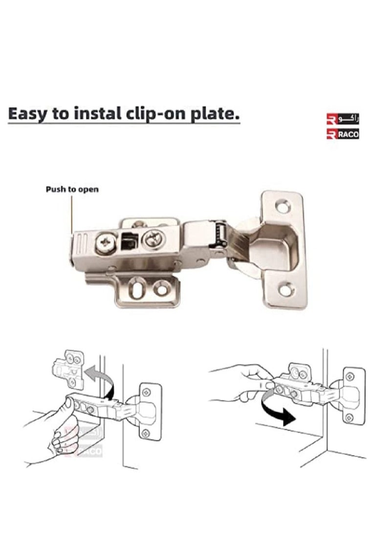 RACO RACO Soft Close Cabinet Hinges Cabinets Door Multi Way Adjustability For Kitchen Folding Door Cup Board, Wardrobe -With Plate & Screw for Easy Installation Pack of 2 (Half overlay (B-type))  - Image 4