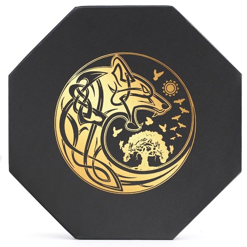 Soar Forge DND Dice Tray  Premium 9 Inch Tray for Dungeons and Dragons Exquisitely Detailed Gold World Tree  Wolf Raven Design  Perfect Rolling  Box Storage to Protect Your Dice for DD and RPG - Image 3