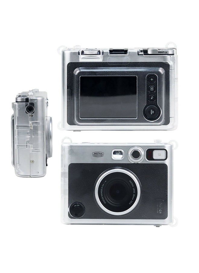 O Ozone Case for Fujifilm Instax Mini EVO Case, Crystal PVC Instant Camera Protective Hard Carrying Cover with Adjustable Shoulder Strap-Clear  - Image 4