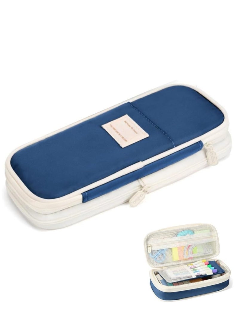 TRASSLE Big Capacity Pencil Pen Case Bag with Zipper Office College School Storage Large Capacity Bag Pouch Holder Box Organizer Colorful  - Image 1