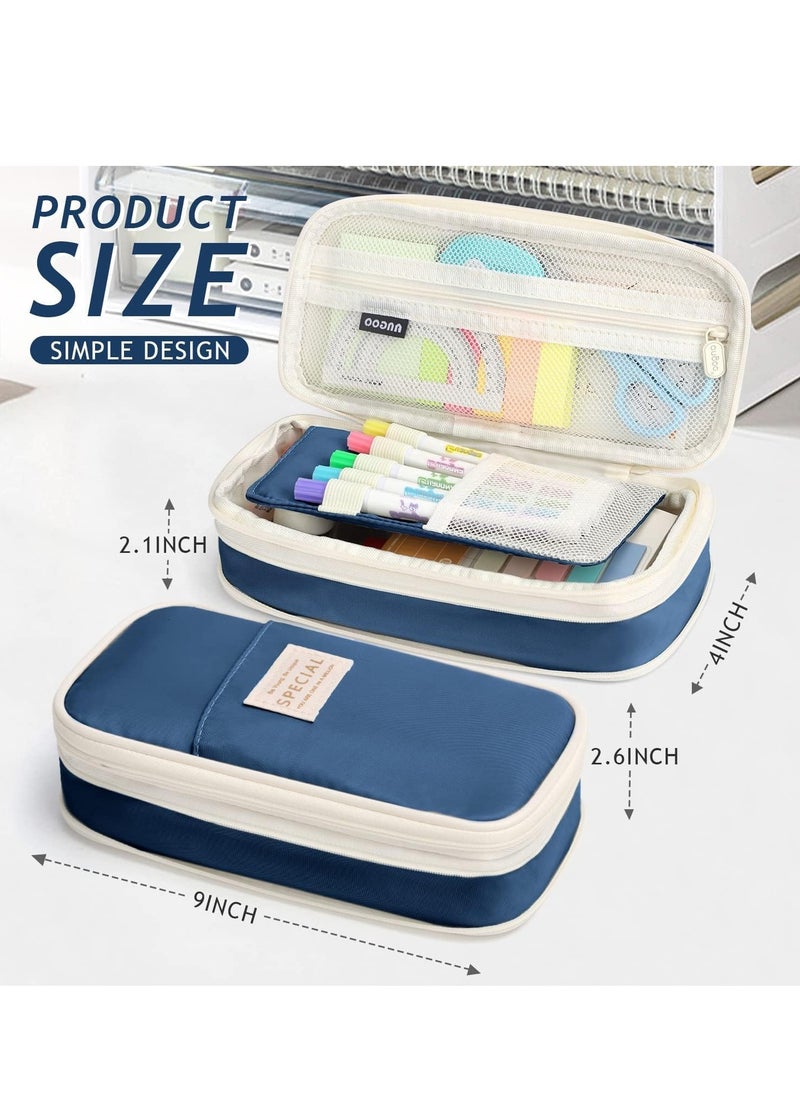 TRASSLE Big Capacity Pencil Pen Case Bag with Zipper Office College School Storage Large Capacity Bag Pouch Holder Box Organizer Colorful  - Image 2