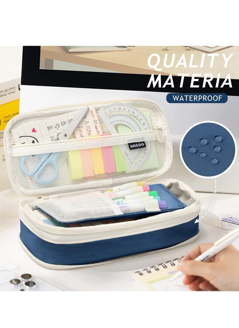 TRASSLE Big Capacity Pencil Pen Case Bag with Zipper Office College School Storage Large Capacity Bag Pouch Holder Box Organizer Colorful  - Image 4
