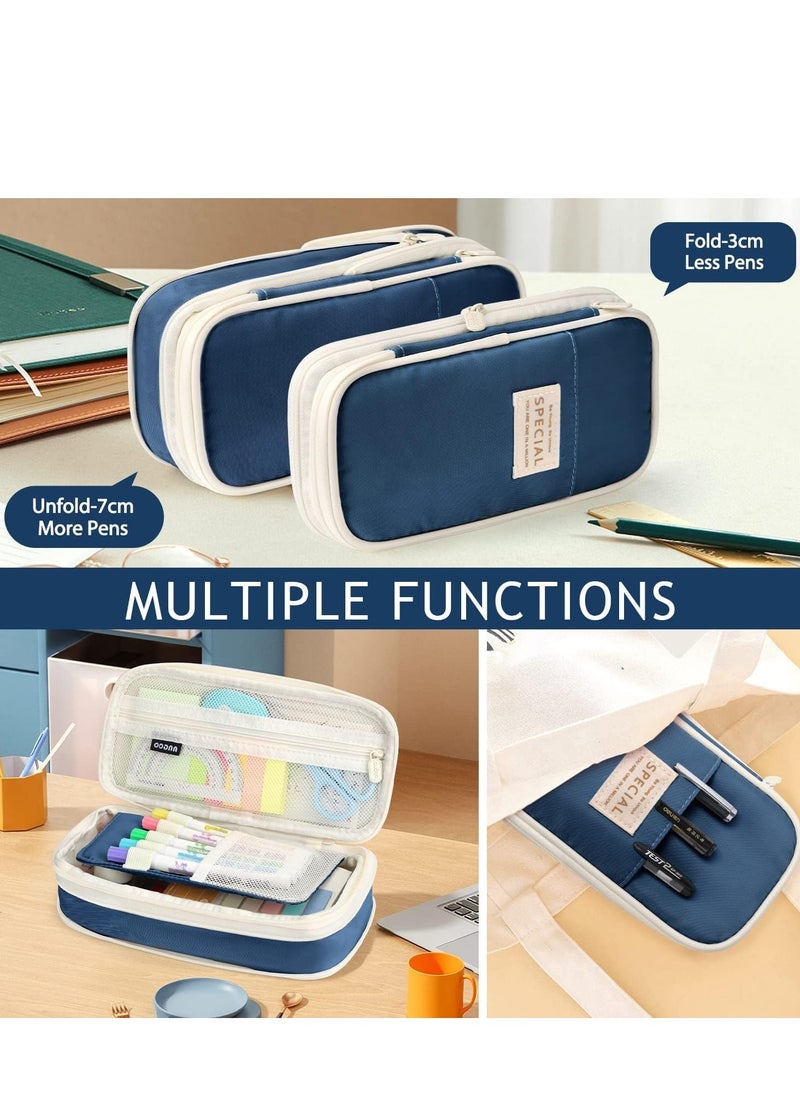 TRASSLE Big Capacity Pencil Pen Case Bag with Zipper Office College School Storage Large Capacity Bag Pouch Holder Box Organizer Colorful  - Image 5