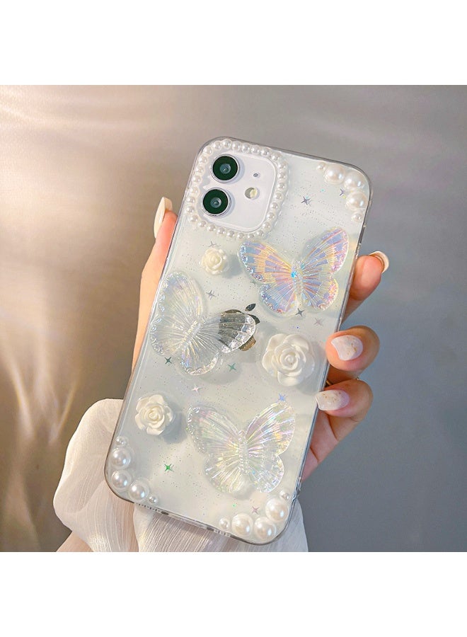 NIBEMINENT 3D Pearl Butterfly Protective TPU Case Cover For iPhone 16 Plus - Image 2