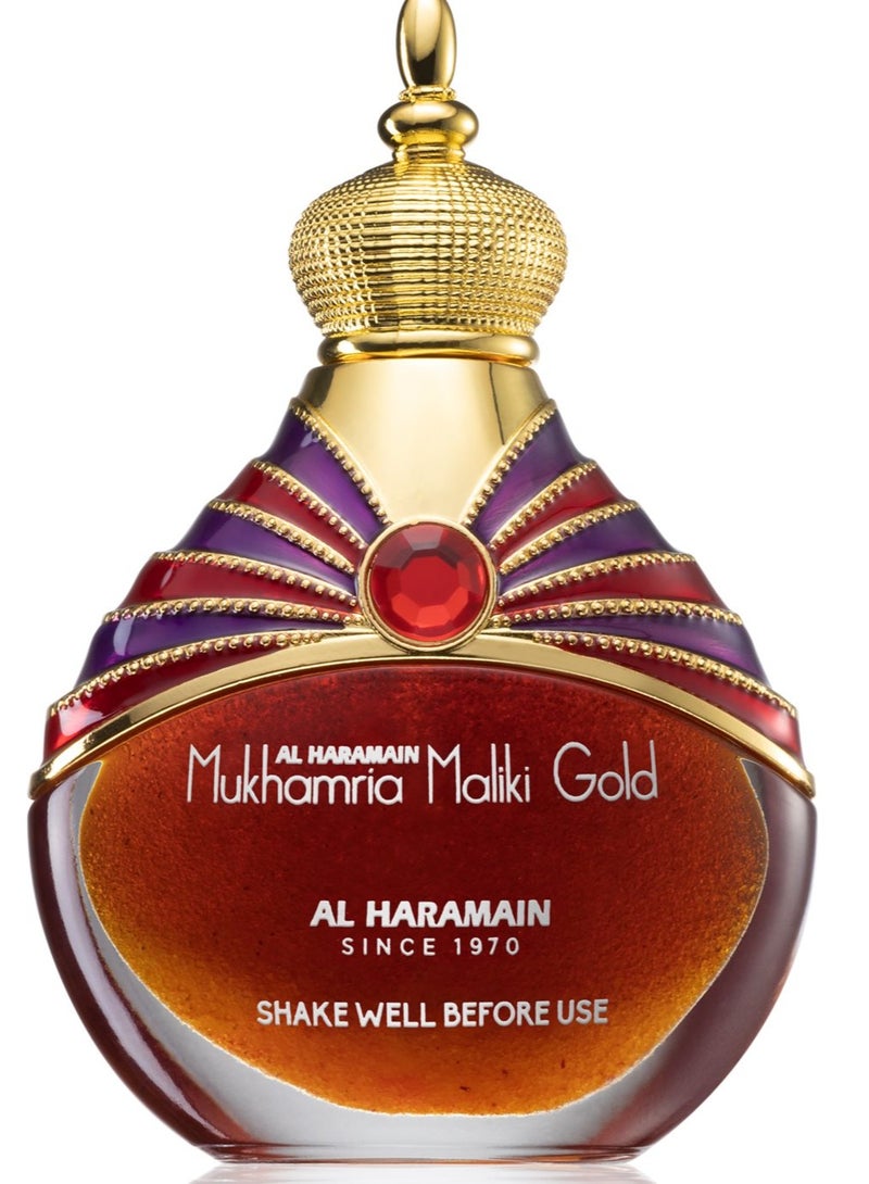 Al Haramain Mukhamria Maliki Gold 30ml,   1.01oz, Non-Alcoholic Unisex Perfume Oil Attar - Image 2