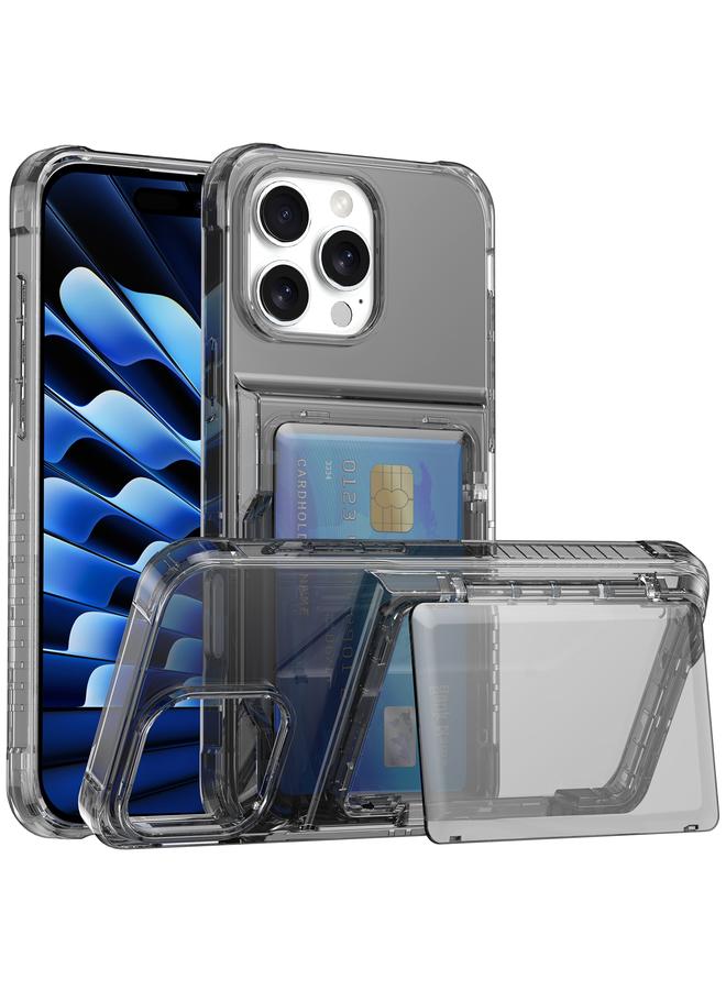 S-TOP Case For iPhone 16 Pro Max Crystal Clear Flip Card Slot Phone Case - Image 1