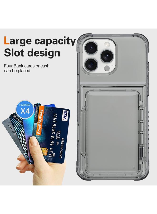 S-TOP Case For iPhone 16 Pro Max Crystal Clear Flip Card Slot Phone Case - Image 5