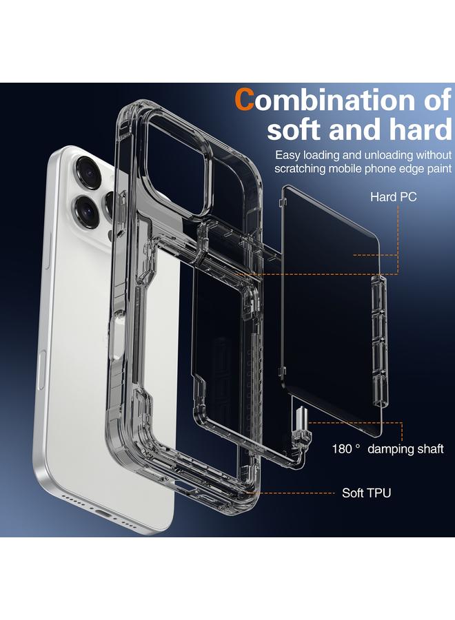 S-TOP Case For iPhone 16 Pro Max Crystal Clear Flip Card Slot Phone Case - Image 2