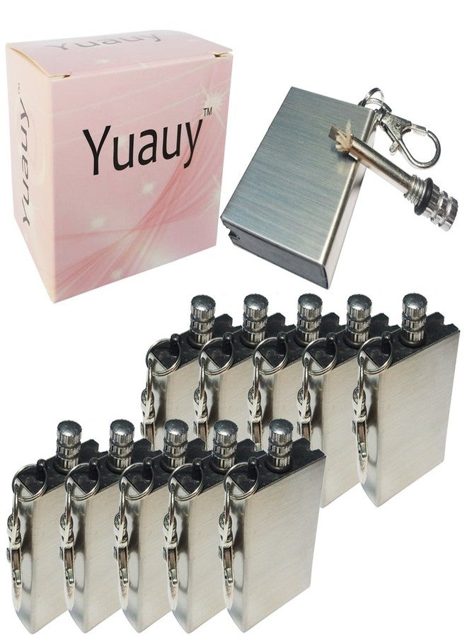 Yuauy 10 Pcs Emergency Hiking Survival Camping Fire Starter Flint Metal Match Lighter Matchbox Fire Starter for Camping Outdoor - Image 1