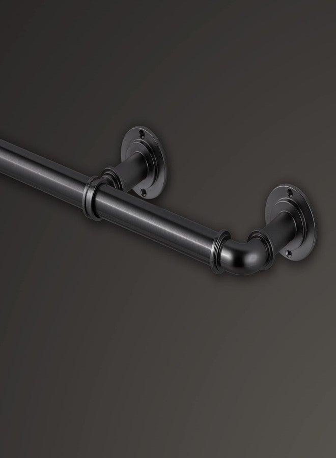 مود مجموعة MODE الصناعية لتعتيم الغرف، قضيب ستارة صناعي بقطر 1 1/8 بوصة مع قضيب ستارة فولاذي قابل للتمديد يُثبت على الحائط، يحجب الضوء، يناسب النوافذ من 36 بوصة إلى 72 بوصة، لون جرافيت - Image 4