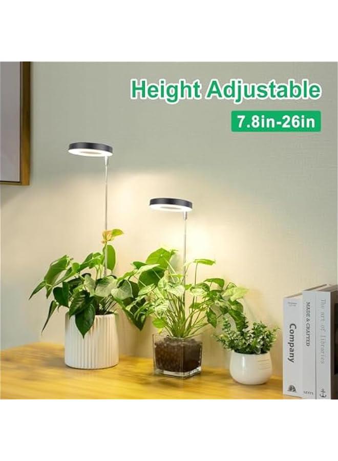 MIXDE 2 Pack,Grow Light, Full Spectrum LED Plant Light for Indoor Plants, Height Adjustable Growing Lamp with Auto On/Off Timer 4/8/12H, 4 Dimmable Brightness, Ideal for Small Plants (Black) - Image 4