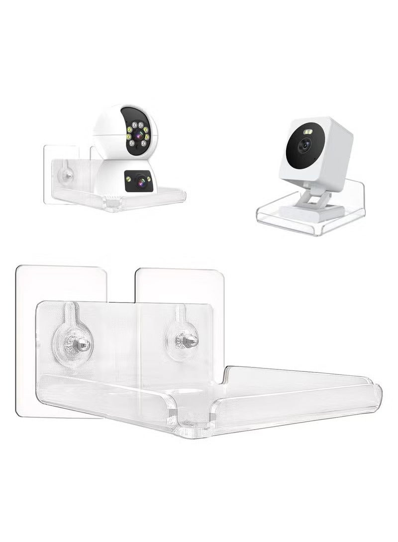 Arabest 2PCS Camera Wall Mount for Indoor Security Camera, Speakers, Baby Monitors ，Universal Adhesive Shelf Easy to Install No drill，with Cable Clamp, Level, with Baffle Protection, Non-Slip.  - Image 1