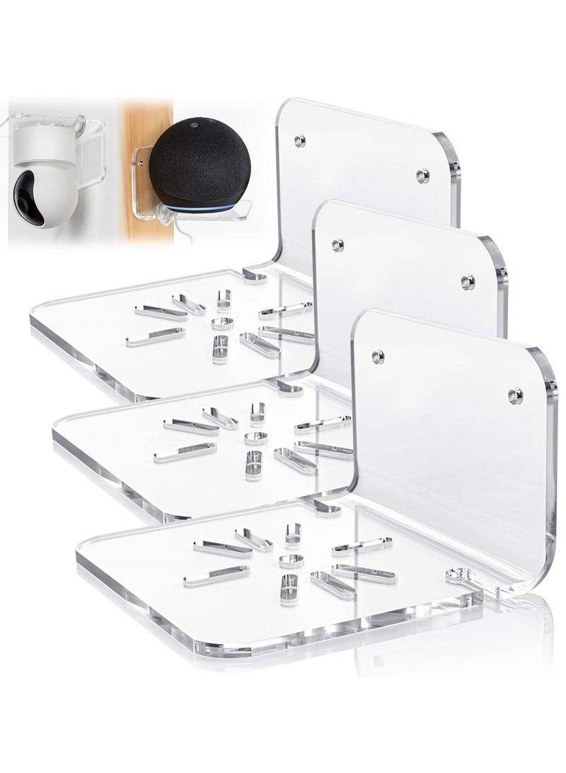 Arabest 2PCS Camera Wall Mount for Indoor Security Camera, Speakers, Baby Monitors ，Universal Adhesive Shelf Easy to Install No drill，with Cable Clamp, Level, with Baffle Protection, Non-Slip.  - Image 3