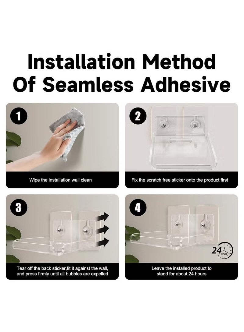 Arabest 2PCS Camera Wall Mount for Indoor Security Camera, Speakers, Baby Monitors ，Universal Adhesive Shelf Easy to Install No drill，with Cable Clamp, Level, with Baffle Protection, Non-Slip.  - Image 4