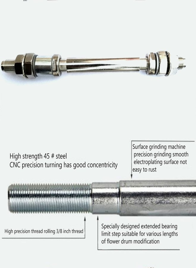 Setaria Viridis Bicycle Axle Bike Axle Bike Hub Mountain Bike Axle Bicycle Multiple Speed Rear Hub Axle Bicycle Wheel Hub Axle Metal Bike Axle Bicycle Axle Quick Release Rear Solid Shaft Lever - Image 5