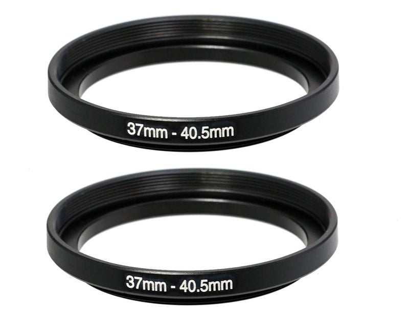Fotasy (2 Pcs) Fotasy 37-40.5MM Step-Up Ring Adapter, 37mm to 40.5mm Step Up Filter Ring, 37mm Male 40.5mm Female Stepping Up Ring for DSLR Lens & ND UV CPL Infrared Filters - Image 1
