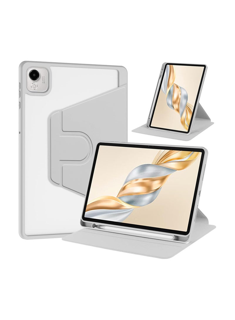 VKL Rotating Case Compatible with Honor Pad X9a/X9 Pro 11.5 Inch 2025 with Pen Holder, 360 Degree Rotation Protective Stand Shockproof Cover Clear Back,Grey - Image 1