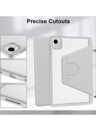 Rotating Case Compatible with Honor Pad X9a/X9 Pro 11.5 Inch 2025 with Pen Holder, 360 Degree Rotation Protective Stand Shockproof Cover Clear Back,Grey - view 2