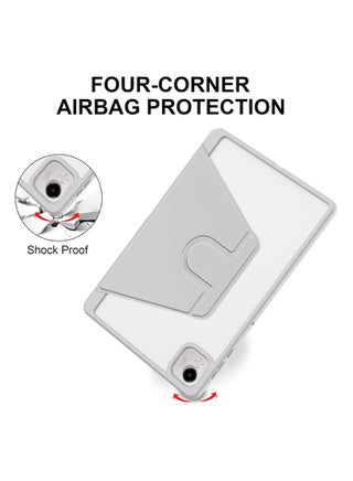 Rotating Case Compatible with Honor Pad X9a/X9 Pro 11.5 Inch 2025 with Pen Holder, 360 Degree Rotation Protective Stand Shockproof Cover Clear Back,Grey - view 3