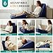 Bedluxe Wedge Pillow 10 inch Bed Wedge Pillow for Headboard Pillow Wedge for Acid Reflux Relief Sleeping After Surgery Snoring Gerd Triangle Pillow Wedge Cooling Memory Foam Top Navy - Image 4