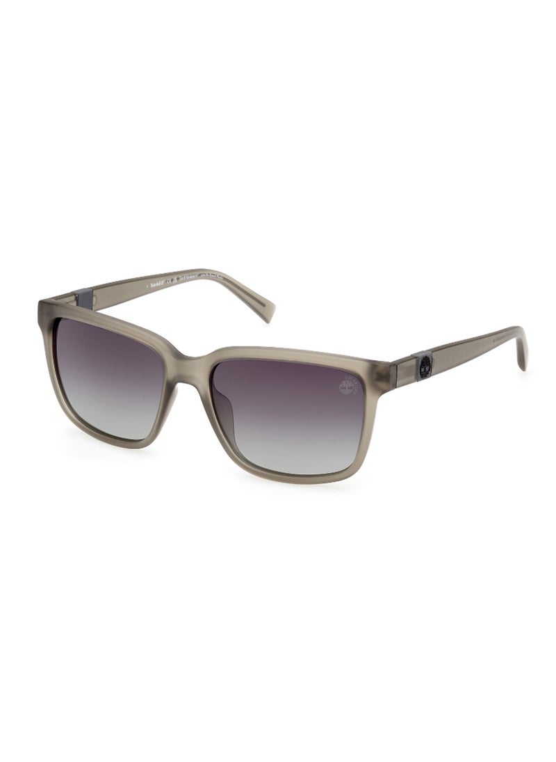 Timberland Men's Polarized Square Shape Plastic Sunglasses TB9322-H97D57 - Lens Size: 57 Mm - Matte Dark Green  - Image 1