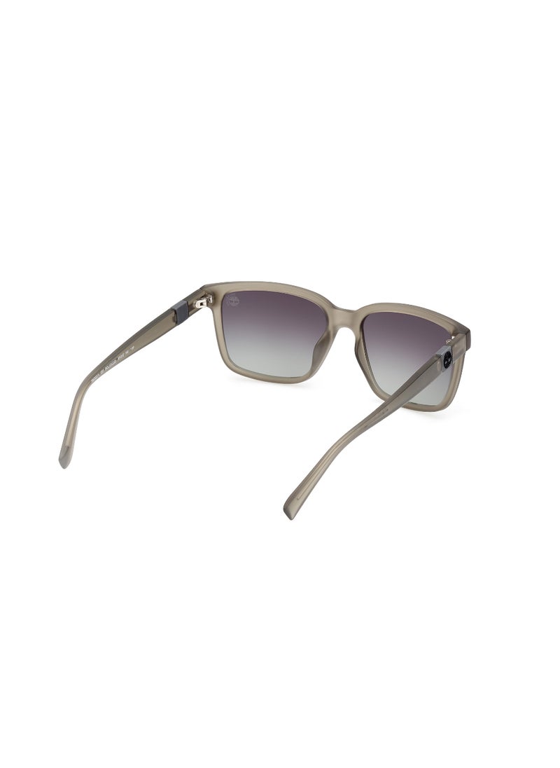 Timberland - Men's Polarized Square Shape Plastic Sunglasses TB9322-H97D57 - Lens Size: 57 Mm - Matte Dark Green - Image 1