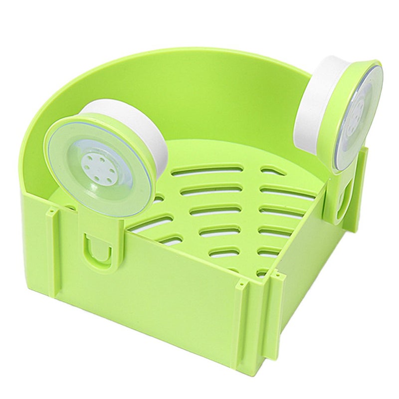 N M Z ABS Plastic Strong Suction Cup Fiber and PVC Triangle Bathroom, Kitchen Corner Wall Hanging Storage Organizer 19 X 18 X 8 cm, Multicolour - Image 2