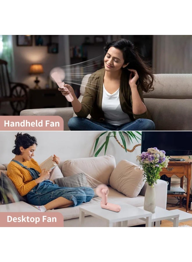 عام مروحة ميني ميدانية - مروحة جيب قابلة لإعادة الشحن مع 3 سرعات ، قابلة للطي ، بنك الطاقة ، المرآة - أساسيات السفر للنساء - Image 5