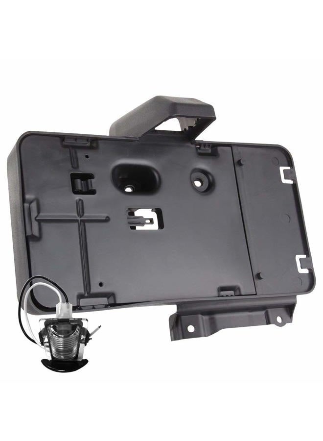 GOHAWKTEQ G008JP Black Rear License Plate Holder Frames Bracket with lamp for 2007-2016 Jeep Wrangler JK License Plates Mounting Bracket - Image 1