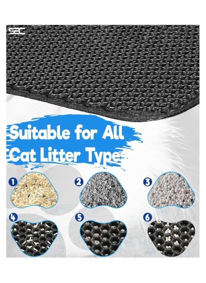 S2C - S2C Premium Cat Litter Mat, Cat Litter Matte Scatter Control, Cat Mat Waterproof Double Layer Honeycomb Design,Easy To Clean Cat Accessories for indoor cats (55 * 75) - Image 1