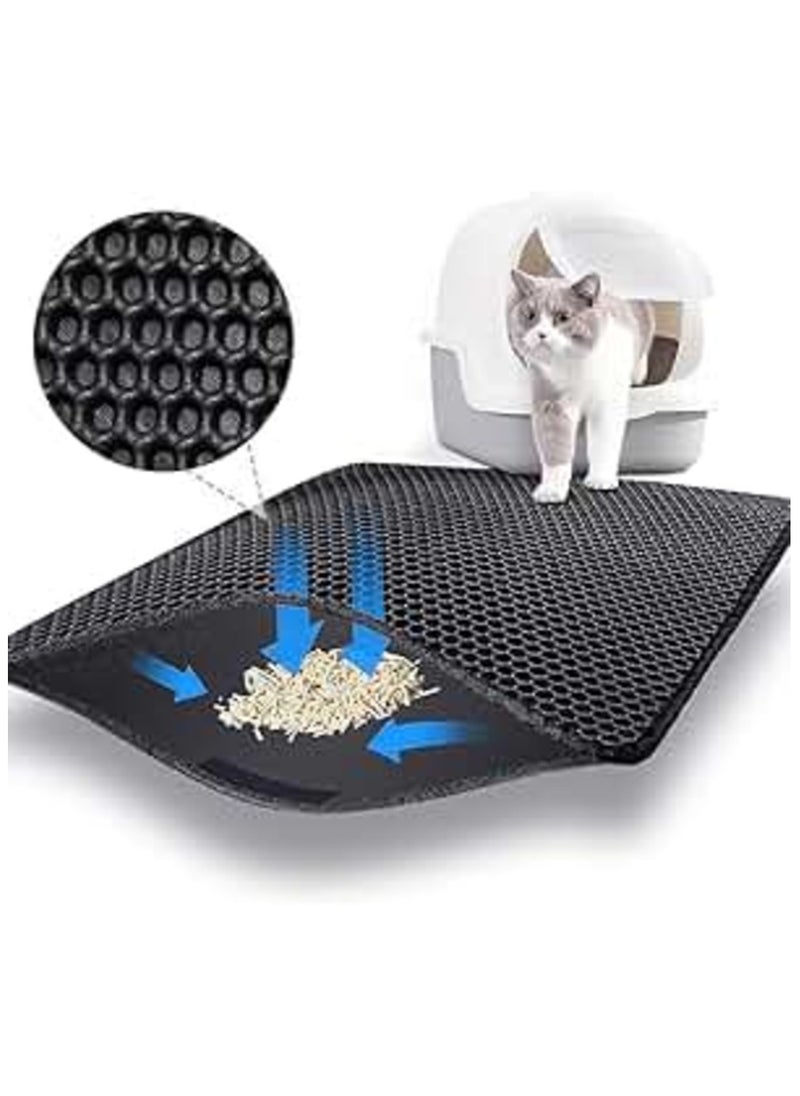 S2C - S2C Premium Cat Litter Mat, Cat Litter Matte Scatter Control, Cat Mat Waterproof Double Layer Honeycomb Design,Easy To Clean Cat Accessories for indoor cats (55 * 75) - Image 1
