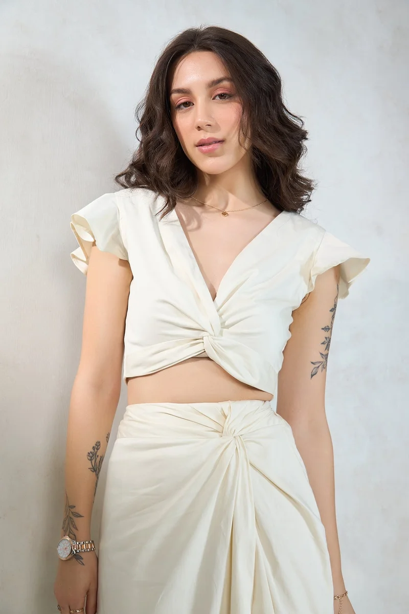 Virgio VIRGIO Cotton Stretch Front Knot Top