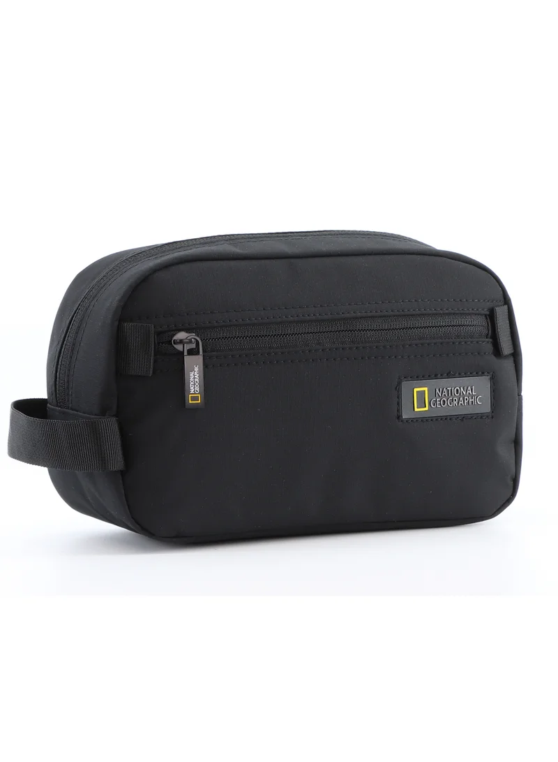 ناشيونال چيوغرافيك National Geographic Mutation Toiletry Bag Black, Travel Pouch, Everyday Kit, Portable Organizer Sustainable Bag for Men and Women, School Travel College