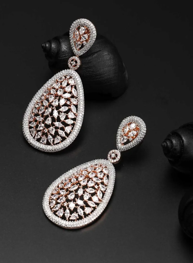 Priyaasi Rose Contemporary Drop Earrings