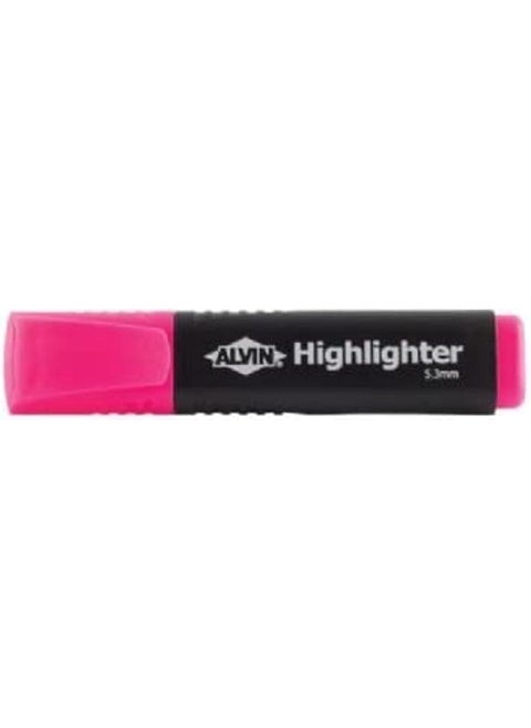 Alvin HL4P Pink Highlighter 53mm Chisel Tip For School and Office Use