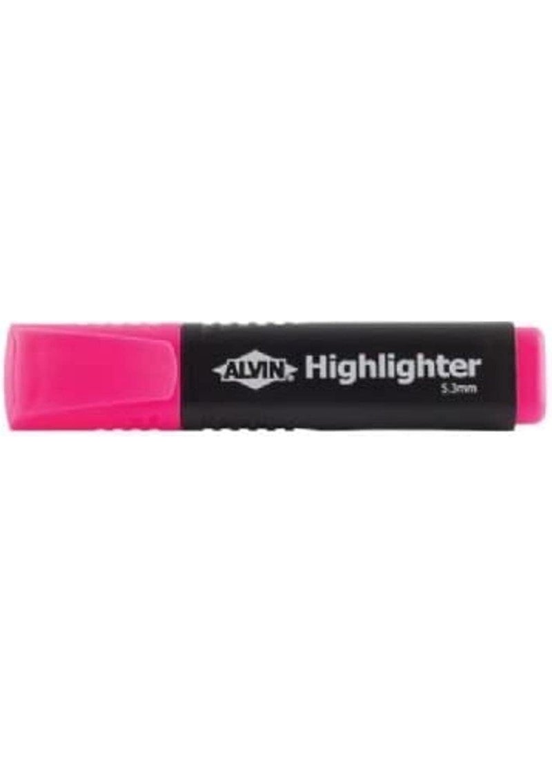 Alvin Alvin HL4P Pink Highlighter 53mm Chisel Tip For School and Office Use  - Image 1